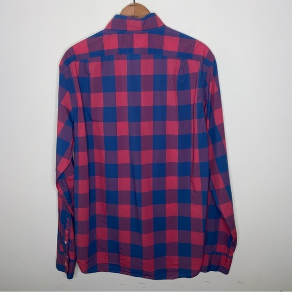 J. Crew Light Weight Size Medium Slim Fit Bold Checkered Shirt in Blue and Pink - Picture 5 of 8
